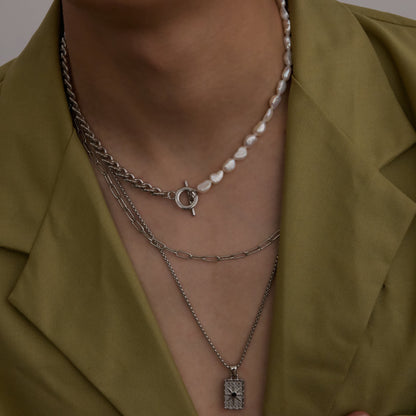 Onyx Necklace Silver