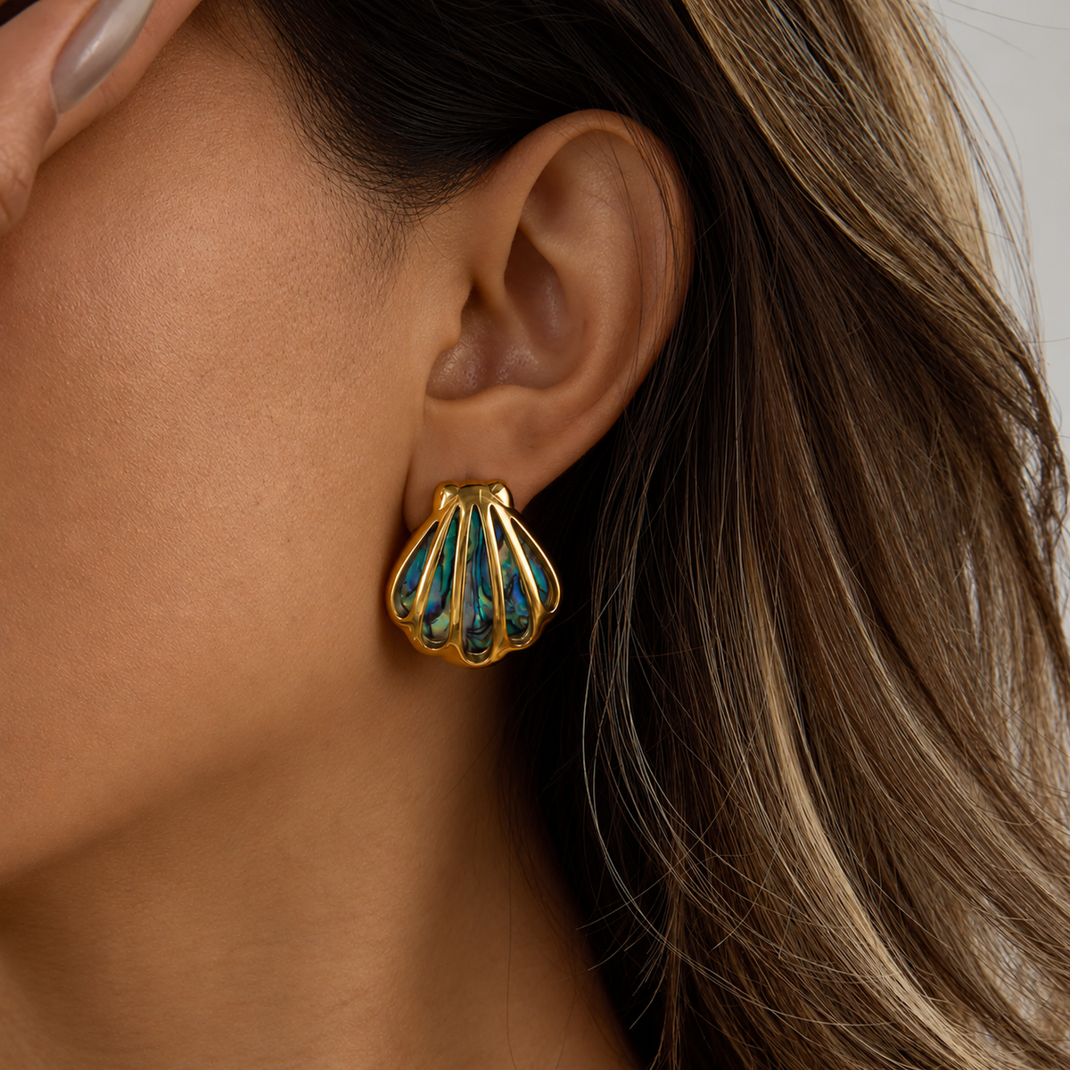 Aqua Shell Earrings