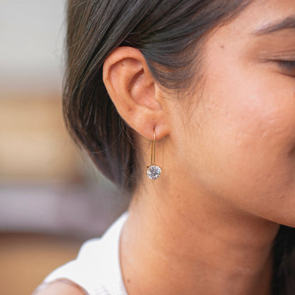 Solitaire Hook Earrings