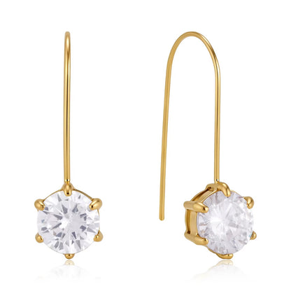 Solitaire Hook Earrings