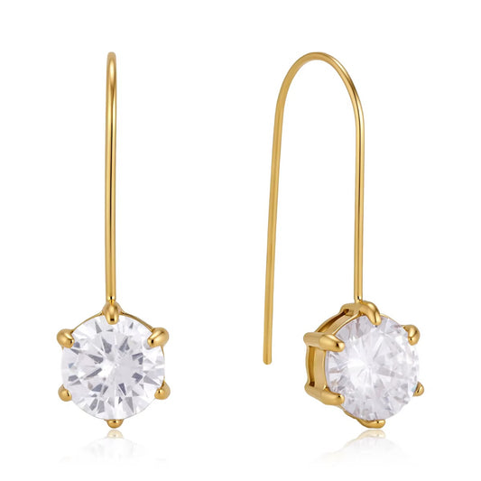 Solitaire Hook Earrings
