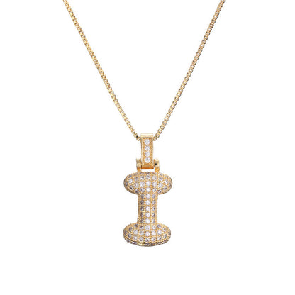 Pave Bubble Initial Necklace