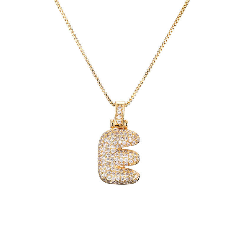 Pave Bubble Initial Necklace