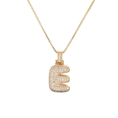 Pave Bubble Initial Necklace
