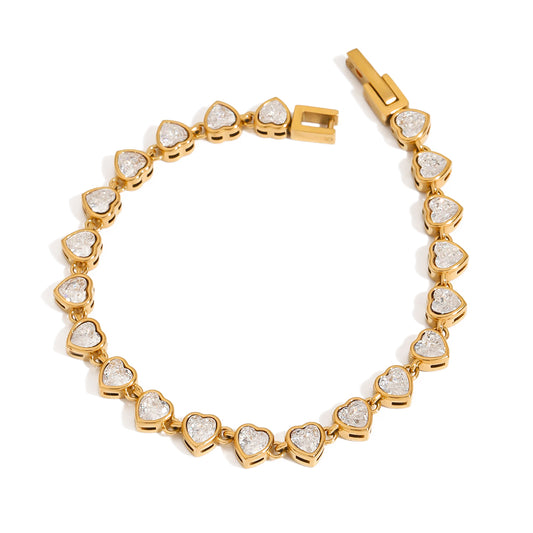 Heart Tennis Bracelet