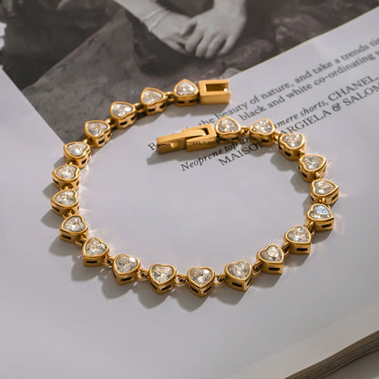 Eterna Heart Tennis Bracelet