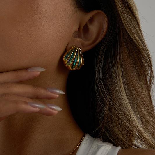 Aqua Shell Earrings