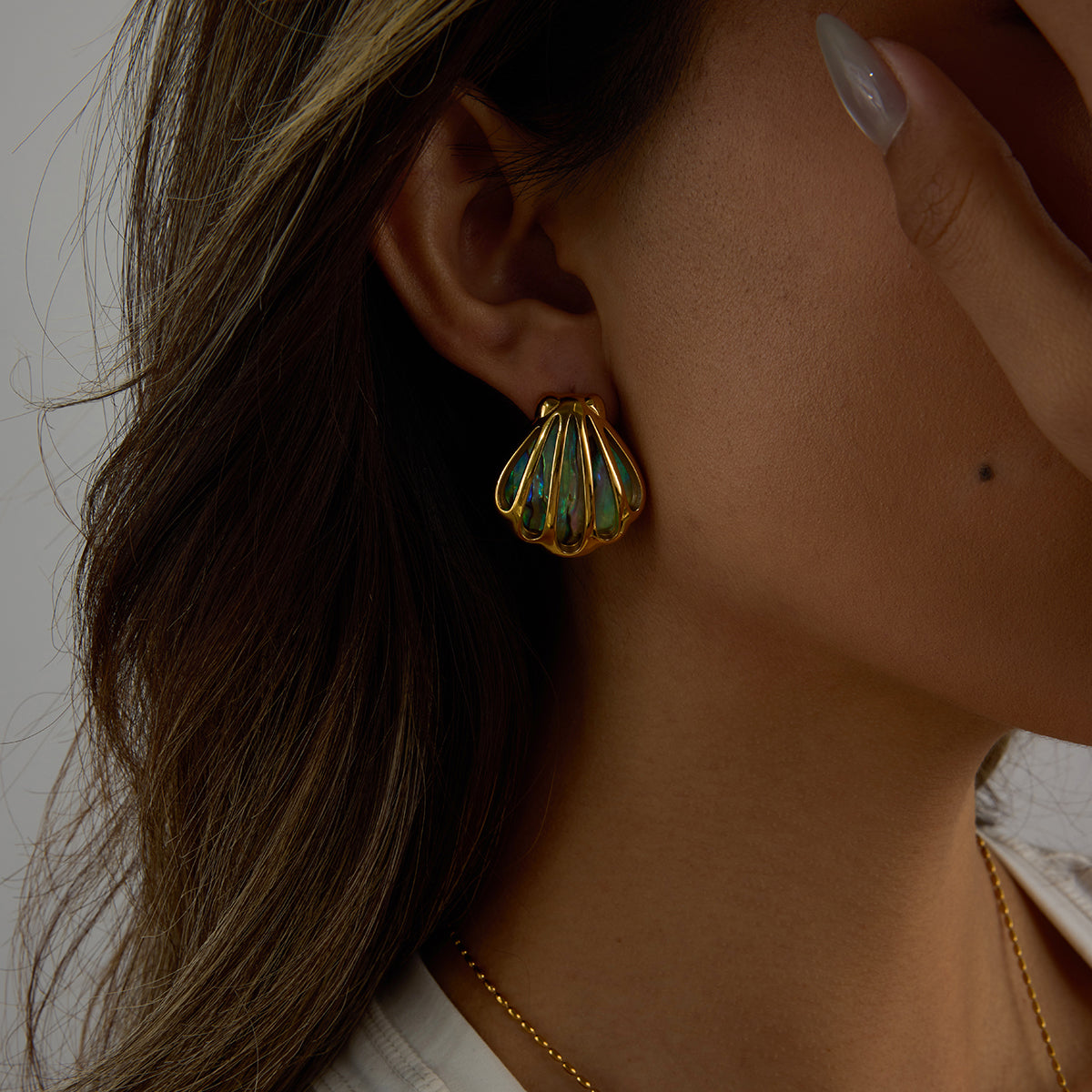 Aqua Shell Earrings