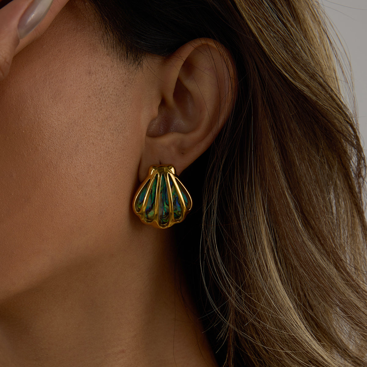 Aqua Shell Earrings